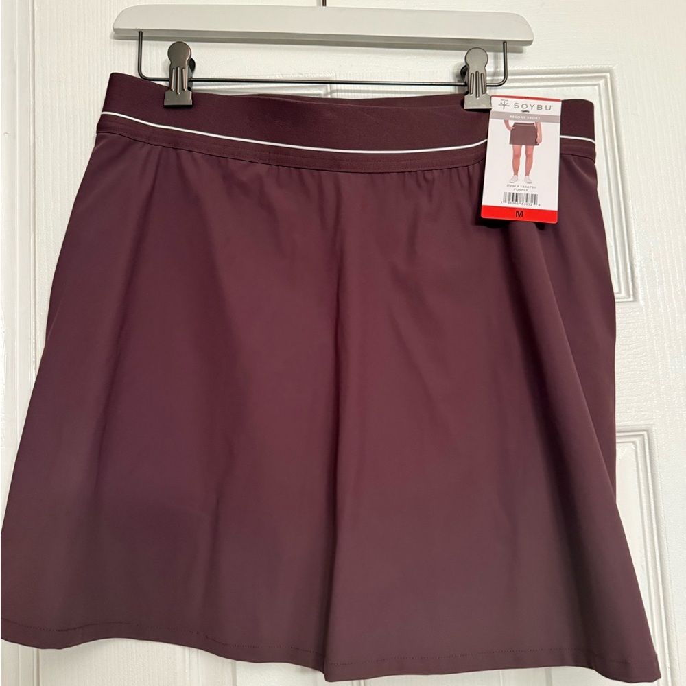 New Soybu Maroon purple Resort Skort medium skirt w shorts $59